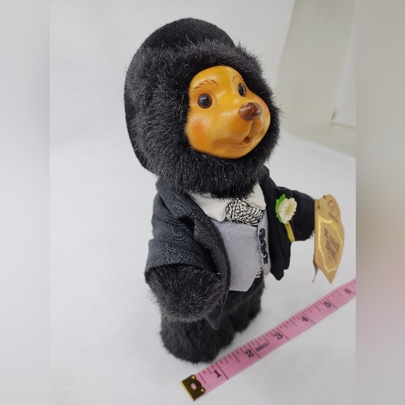 Vintage 1990 Applause Raike's Groom Bear Robert Rikes Wooden Face - Picture 4 of 9
